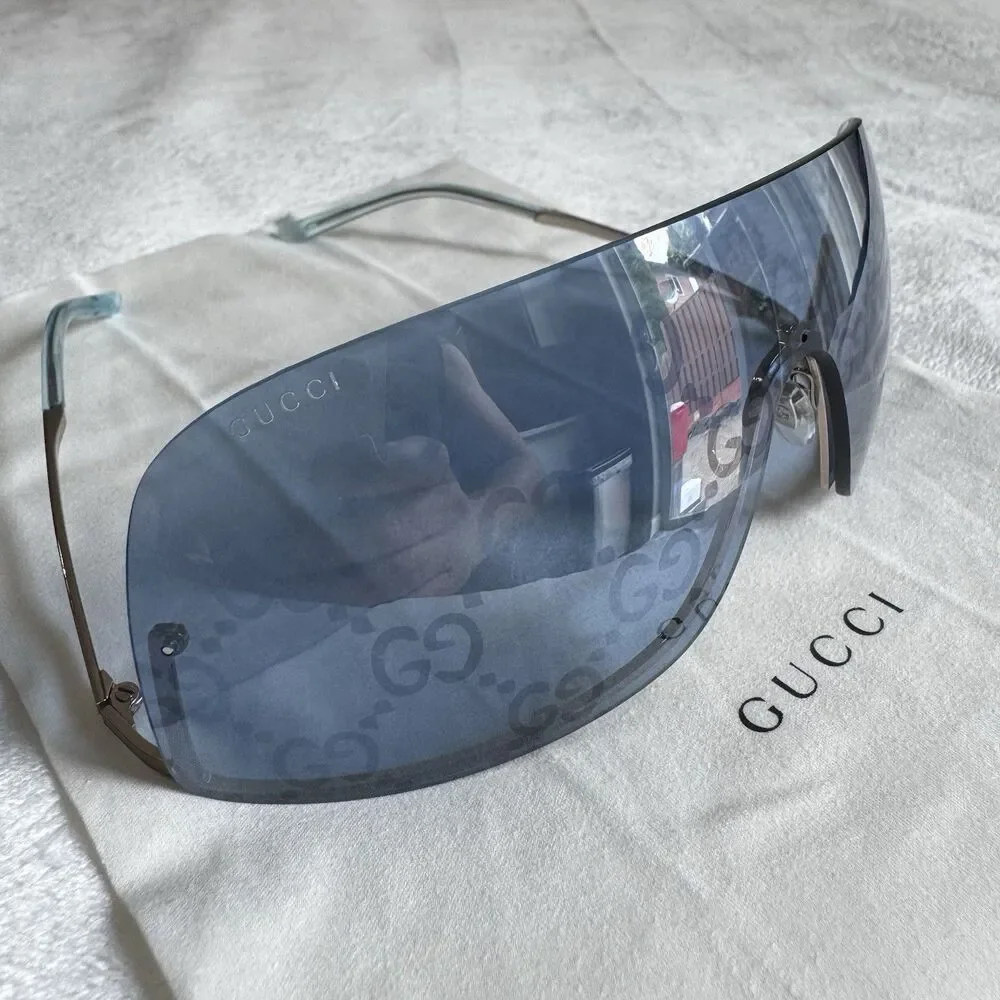 GUCCI GG Monogram Mirror Shield Sunglasses